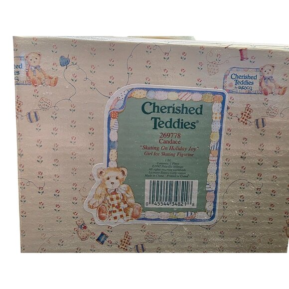 Cherished Teddies Candace Bear Figurine Skating On Holiday - Picture 4 of 9